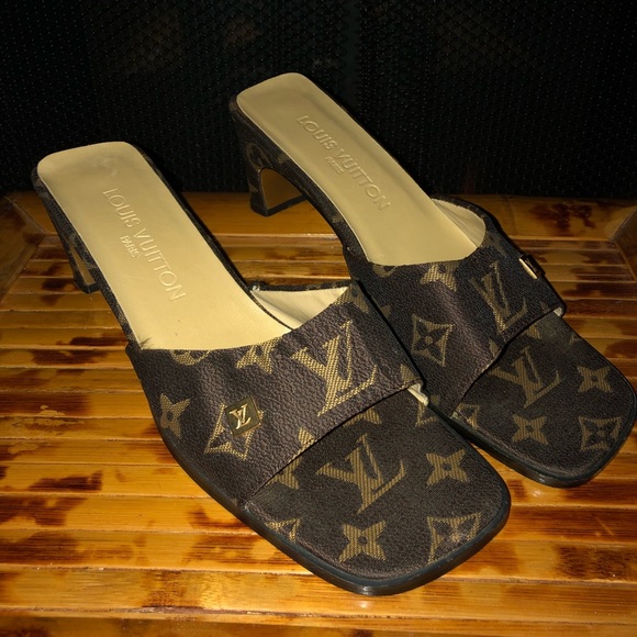 Louis Vuitton Shoes - Louis Vuitton Monogram Brown Shoes Sandals mules